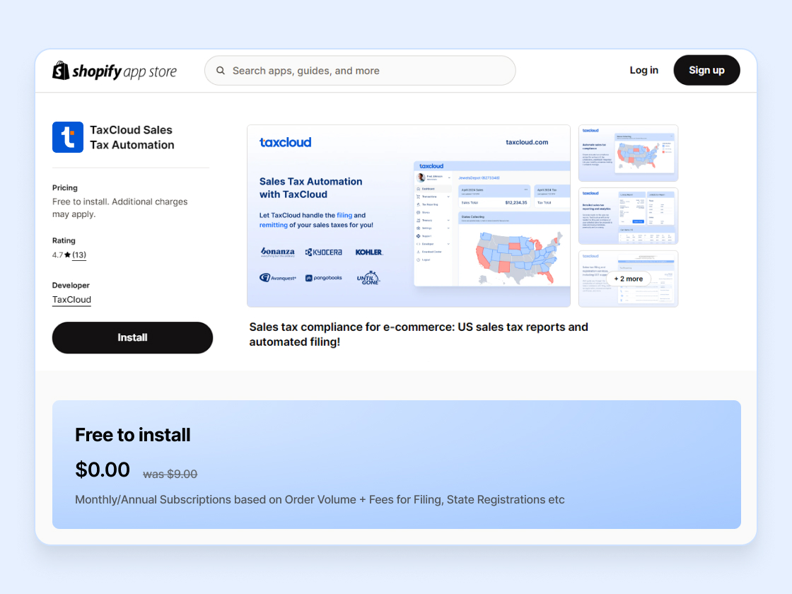 Shopify sales tax plugin