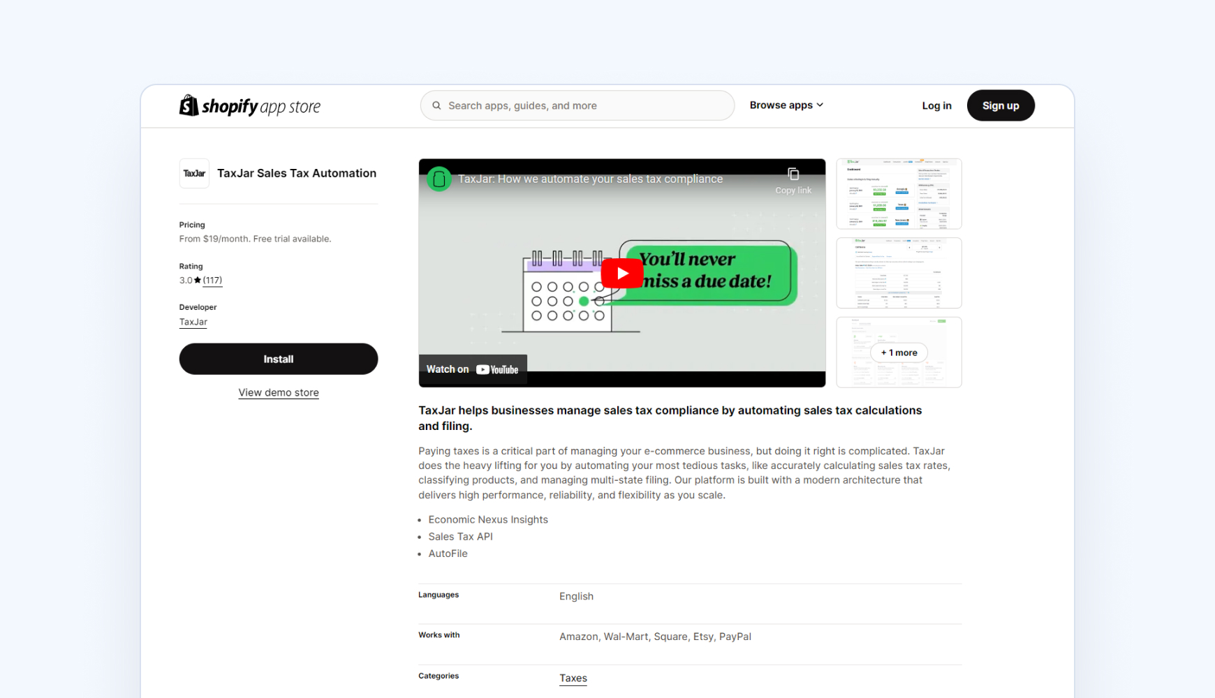 TaxJar Sales Tax Automation