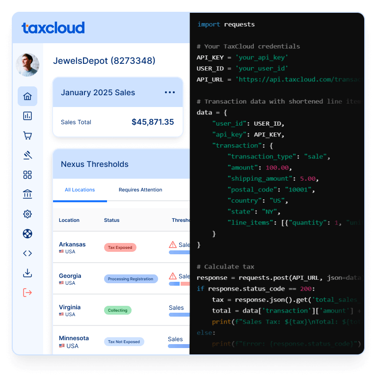 TaxCloud API – Flexible Sales Tax Automation