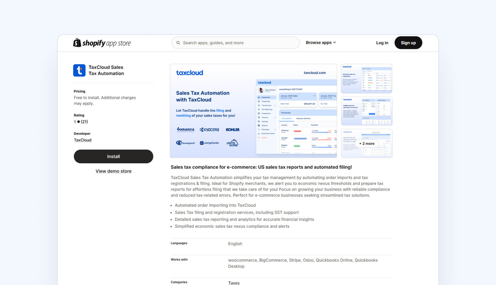 TaxCloud Shopify