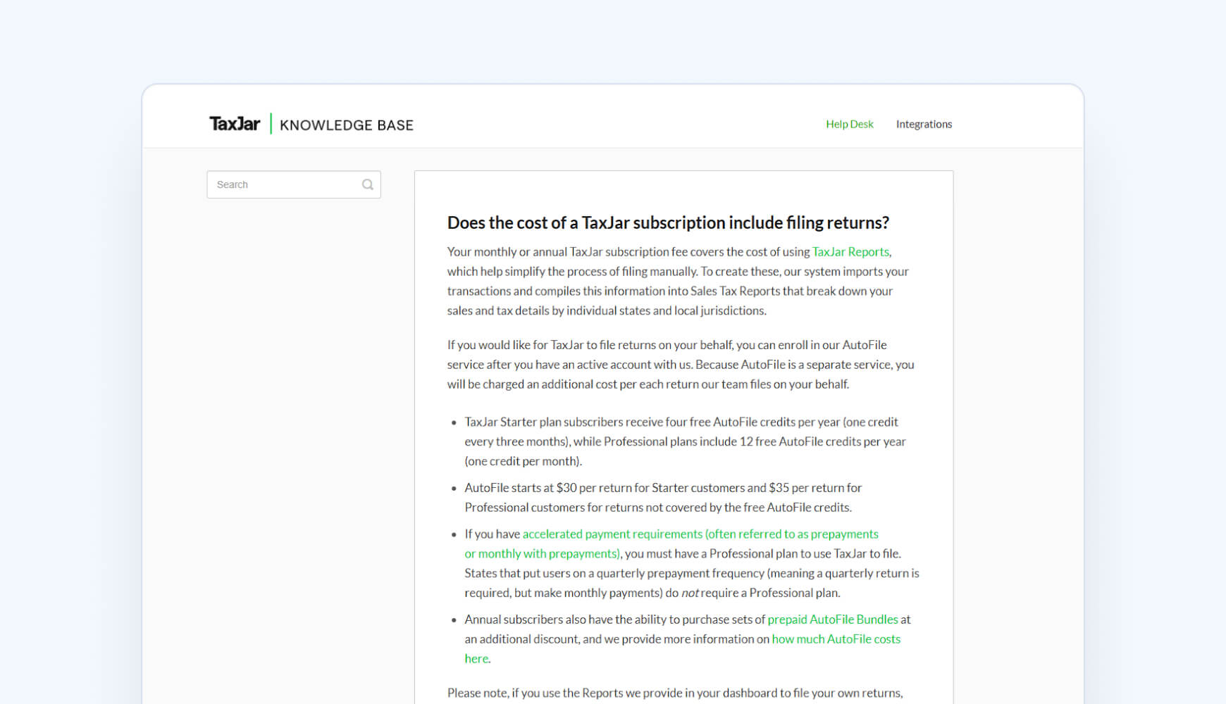 TaxJar AutoFile service